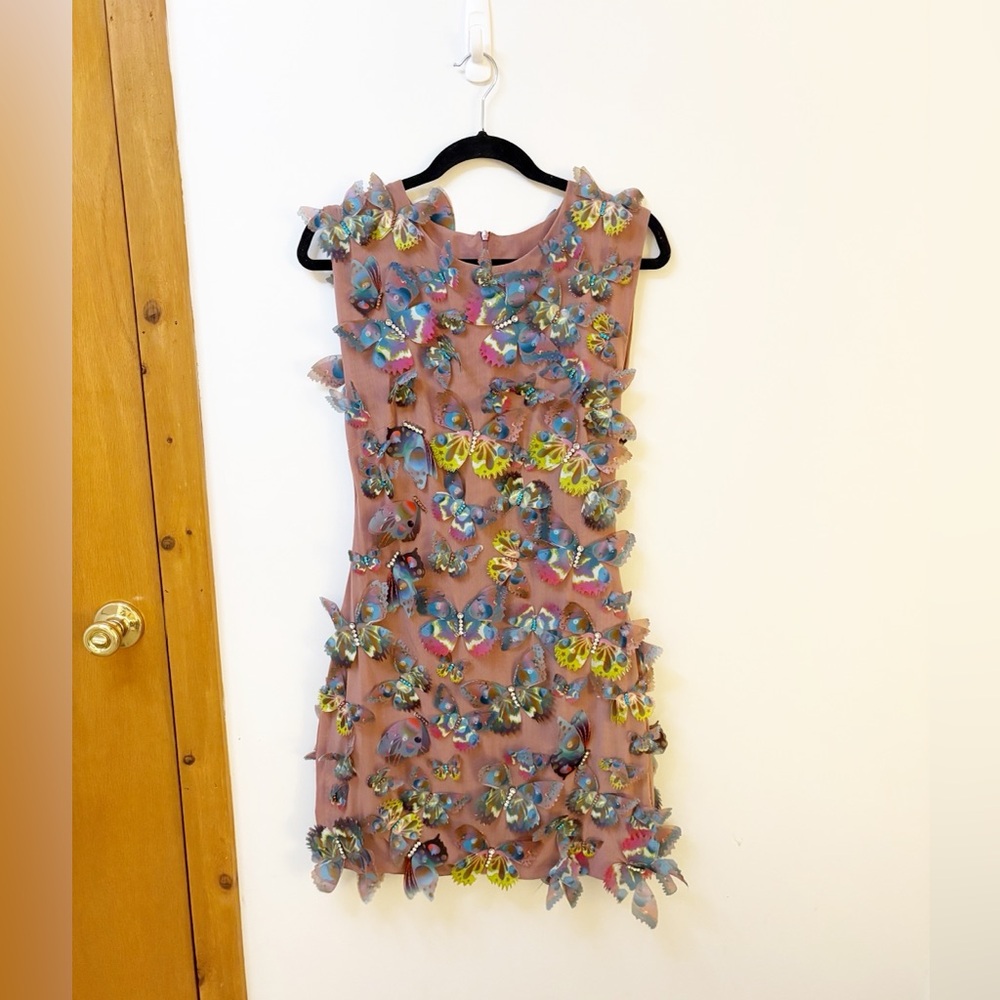 Cynthia Rowley Butterfly Embellished Organza Dress - Picture 6 of 11